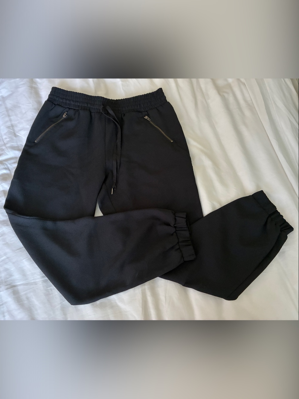 Mossimo Supply Co. Black Drawstring Zip Joggers